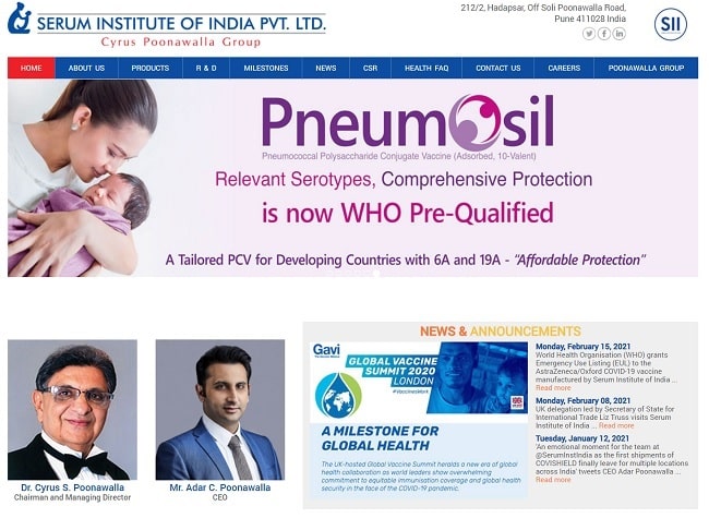 Serum Institute of India  - top biotech companies in India | BizApprise