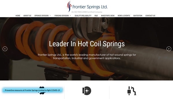 Frontier Springs - auto ancillary companies in India | BizApprise