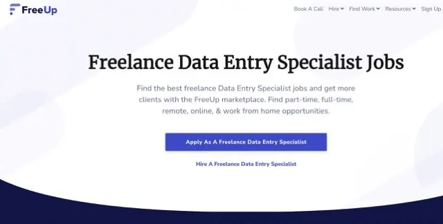 FreeUp for data entry jobs